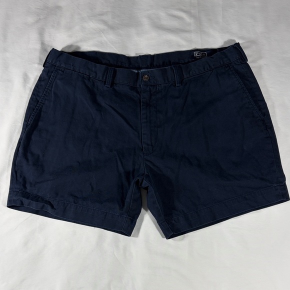 Polo Ralph Lauren mens navy blue rugged flat front 6" chino shorts - size 42 - Picture 2 of 12